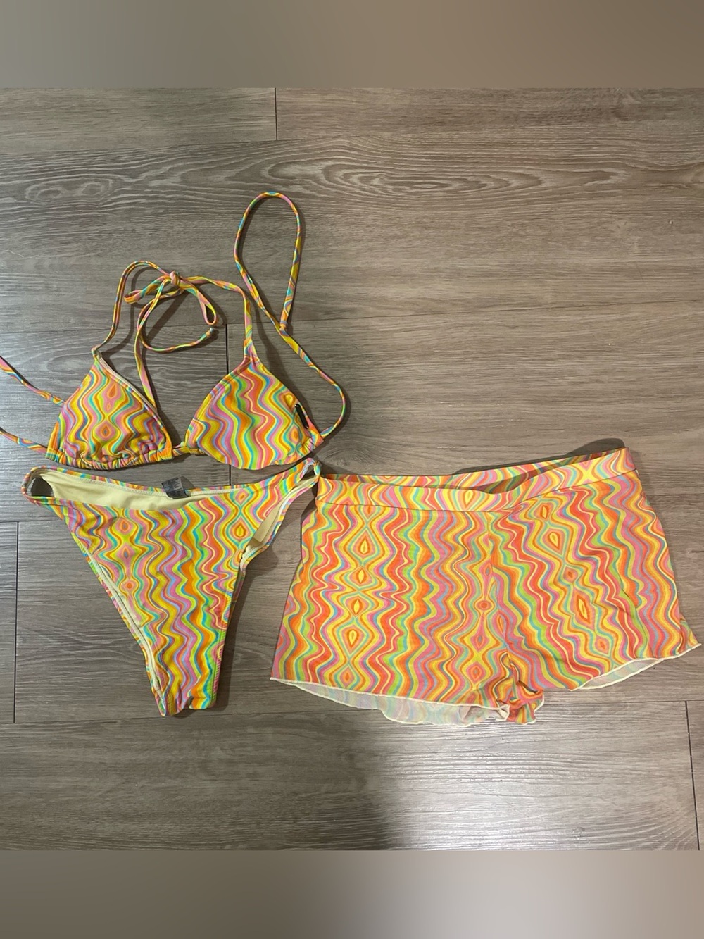 Kendall & Kylie Neon Swirl Bikini Set